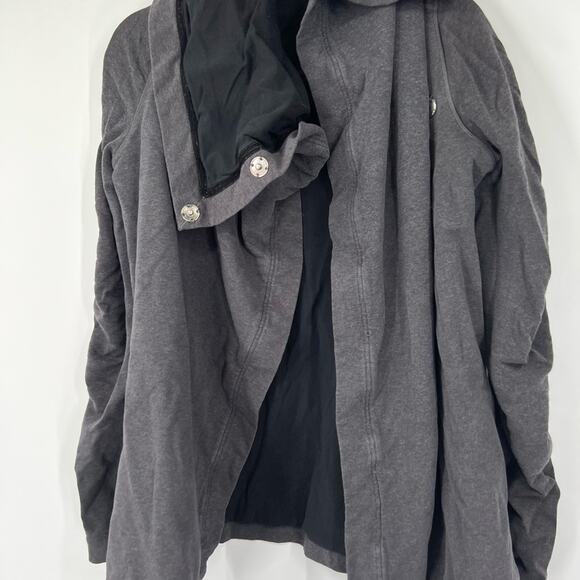 Lululemon Heather Gray Cocoon Wrap Button Jacket - Picture 2 of 7